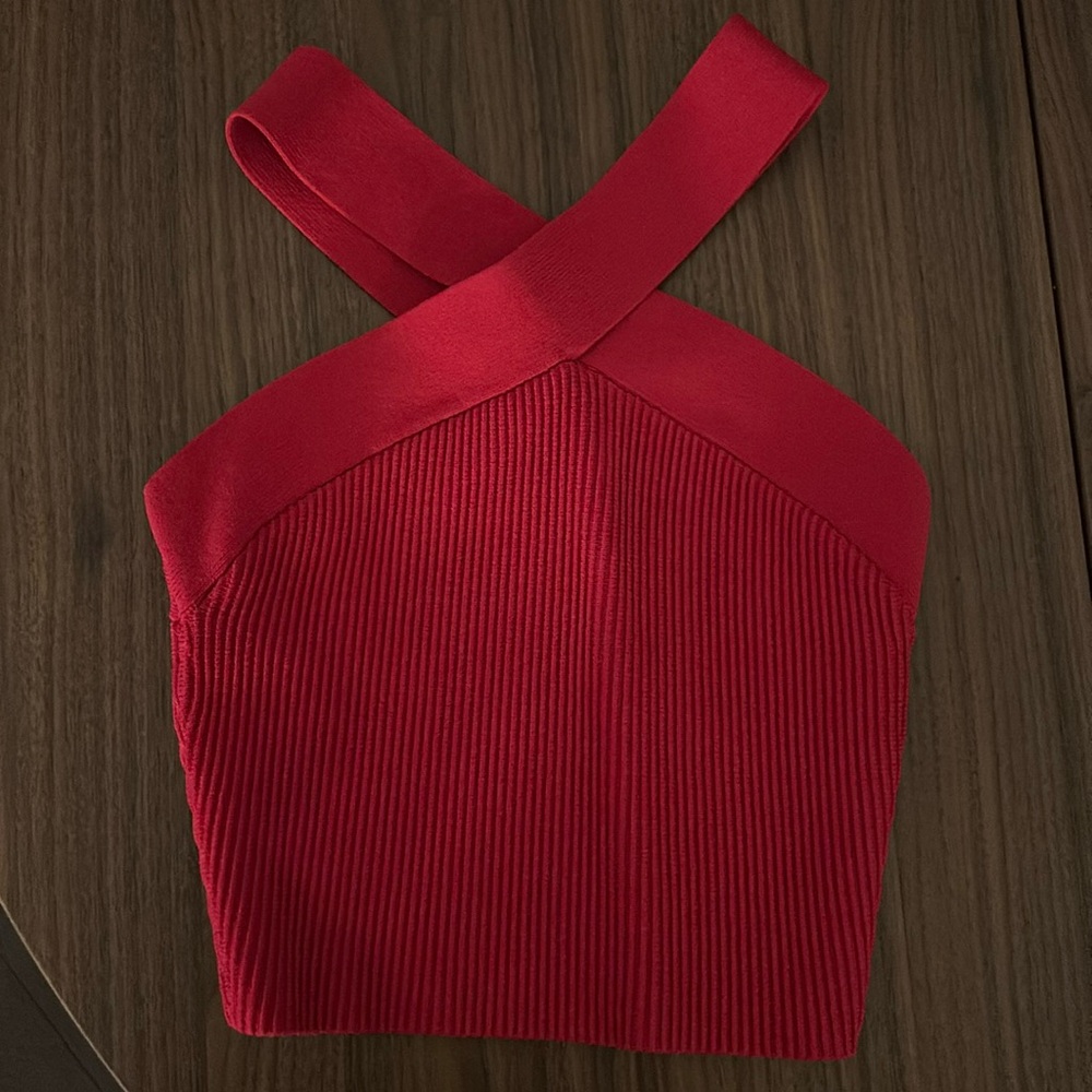 Aritzia Babaton Sculpt Knit Cross Neck Tank Top